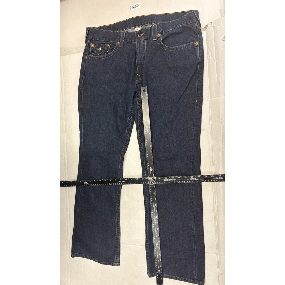 True Religion Ricky Straight‎ Dark Wash Blue Denim Jeans Mens 40x31 Horseshoe